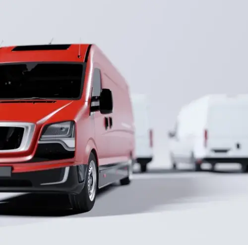 red-commercial-van-and-fleet-of-white-trucks-transport-transport-and-shipping (1)